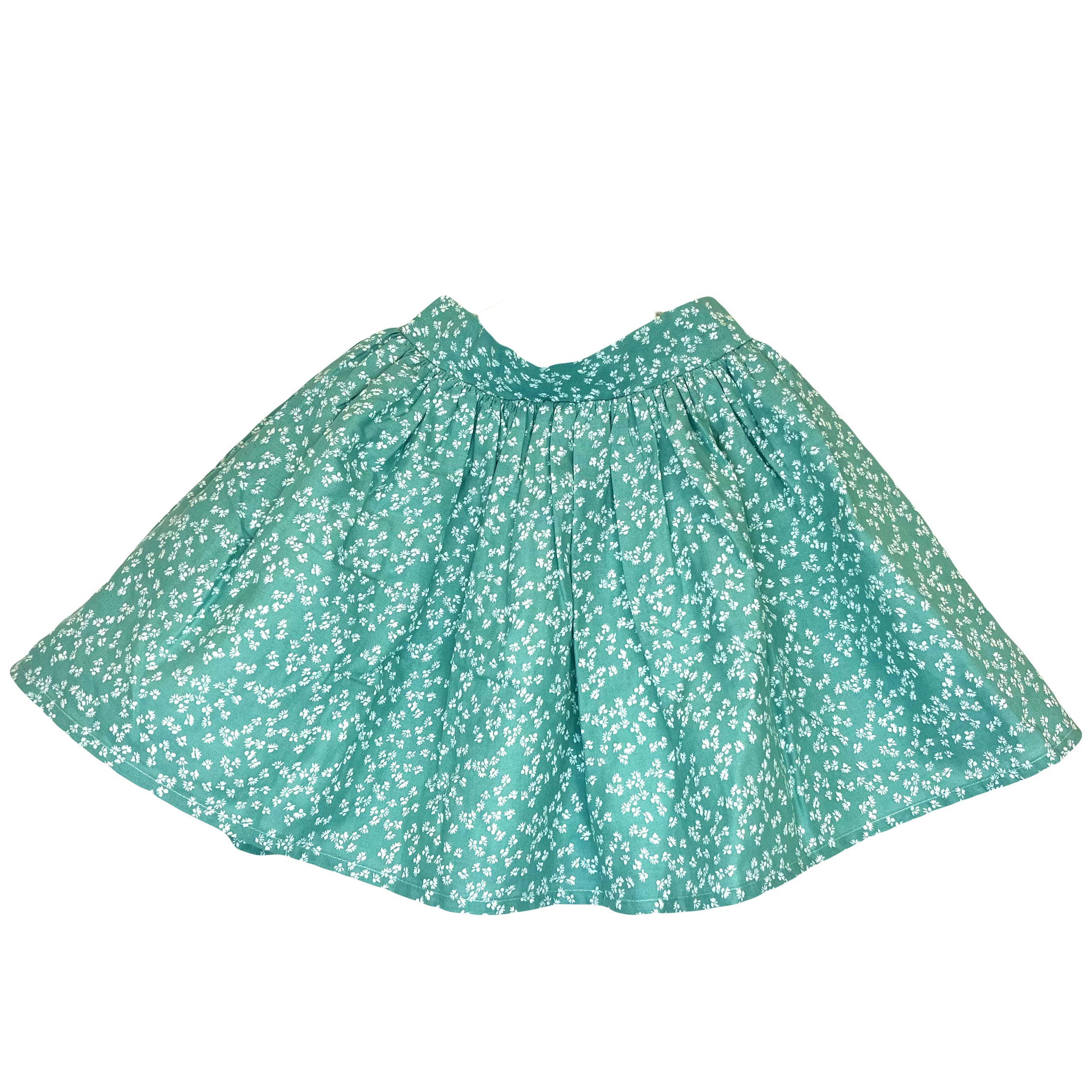 Falda Flores Verdes y Blancas