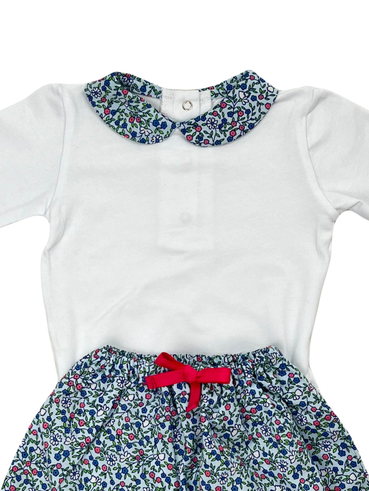 Body Corazón Flores Azules