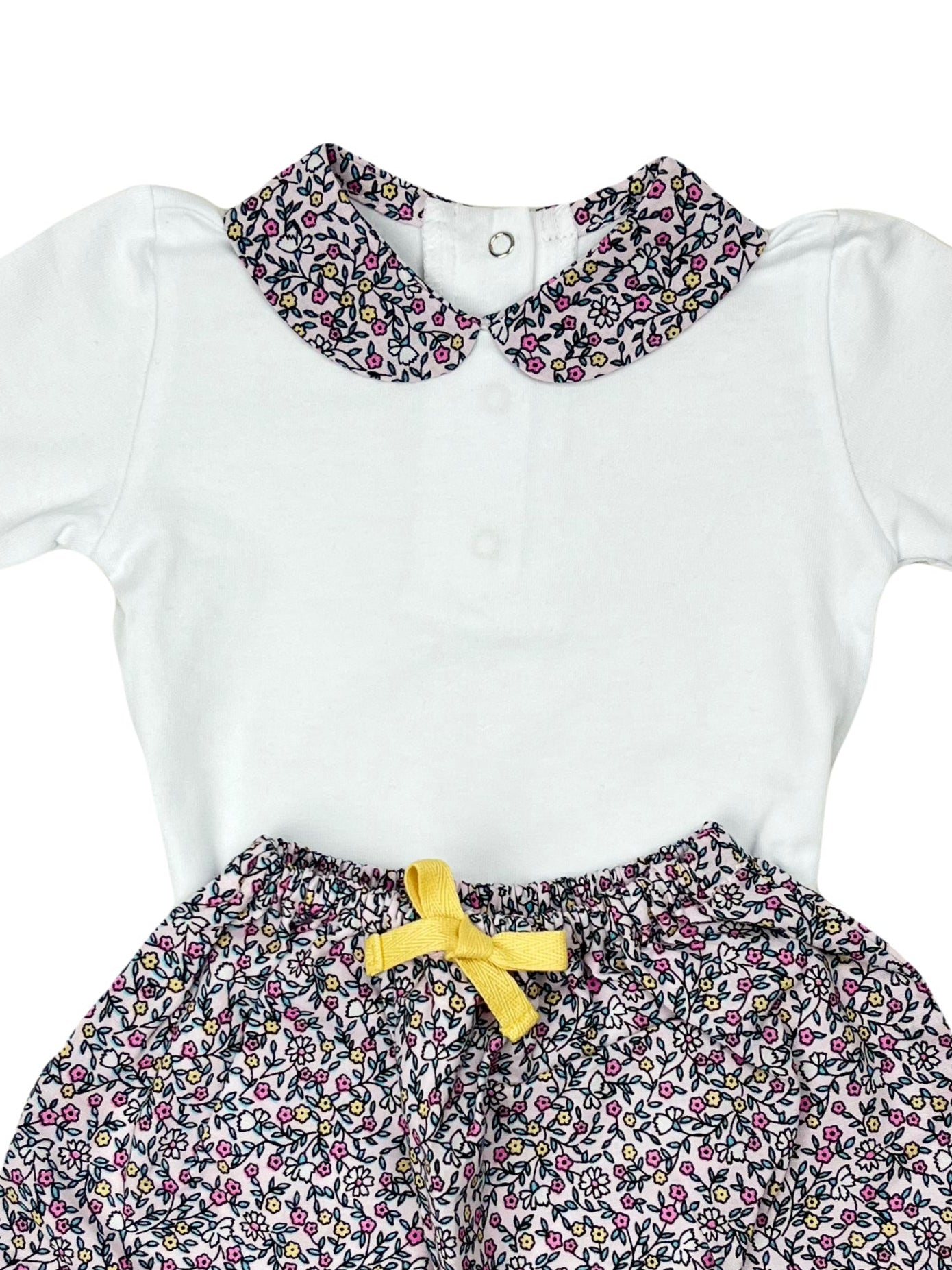 Body Corazón Flores Rosadas