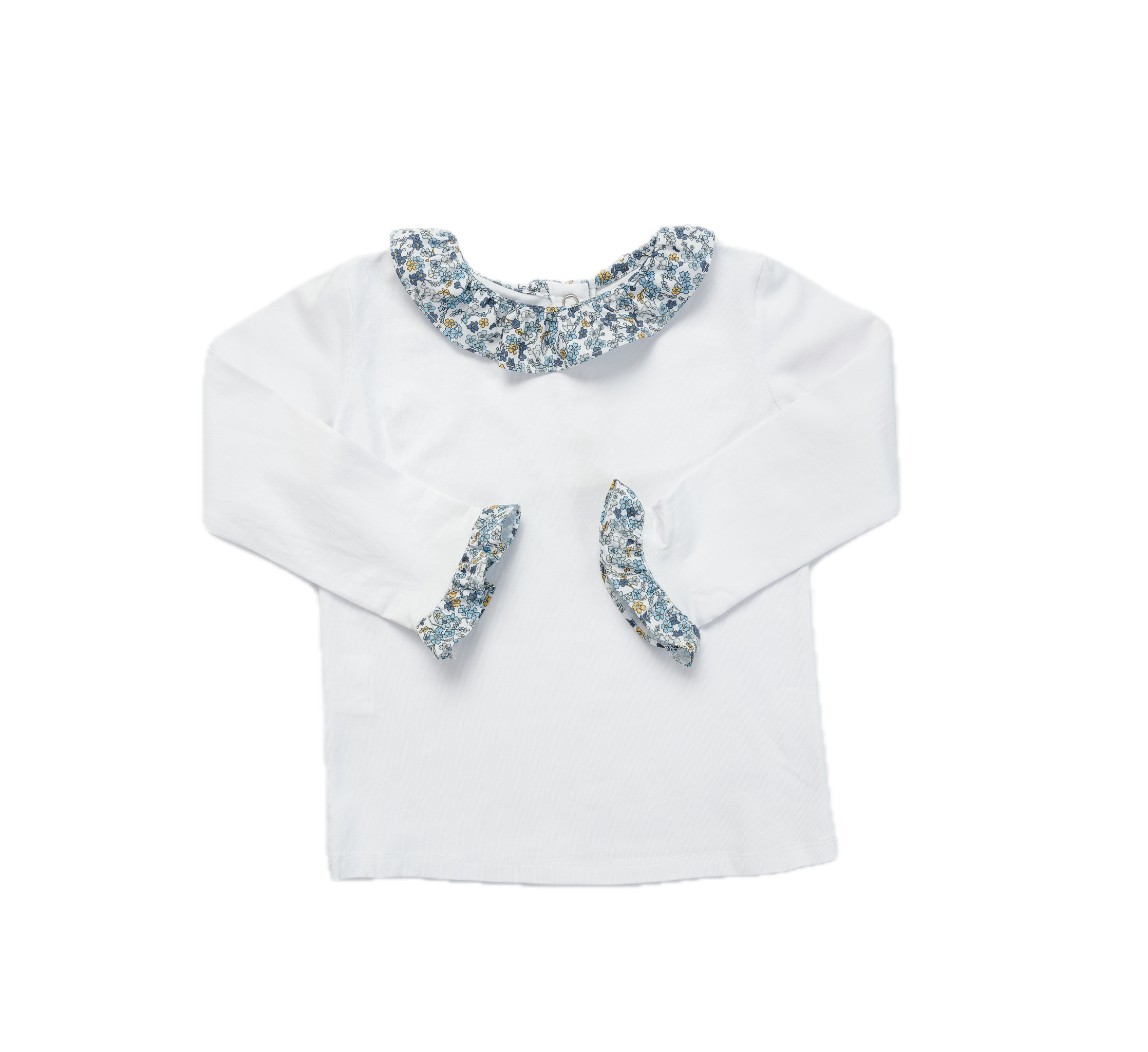 Camiseta Matilda Blanca con Flores Azules